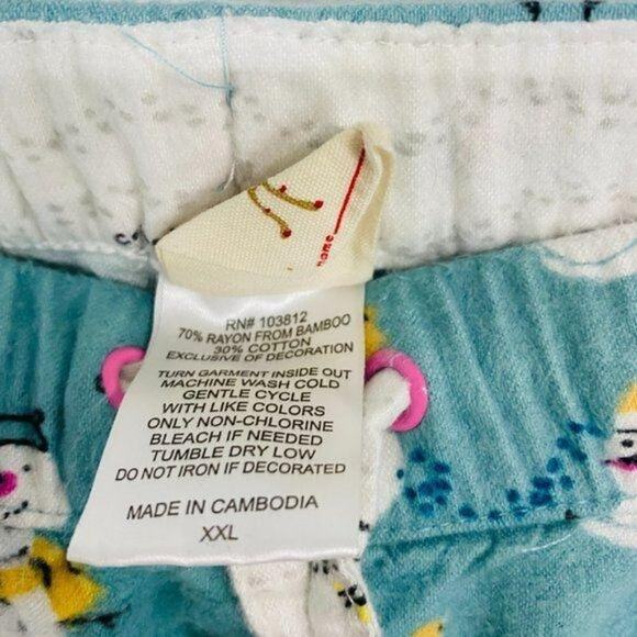 Munki Munki Womens Snowman Flannel Pajama Set Super Soft Cozy Size XXLarge - Picture 6 of 15